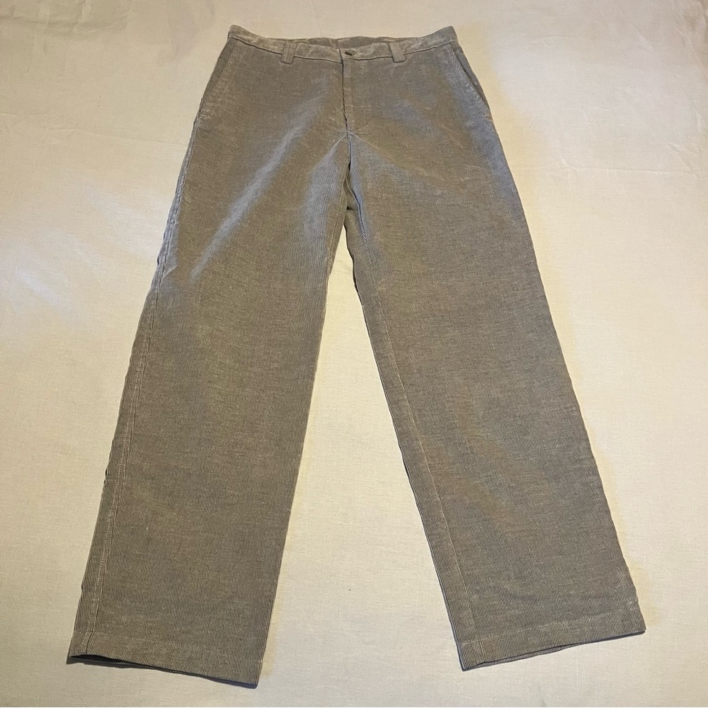 Kenneth Cole Reaction Mens Pants Gray 33 32 Straight Leg Corduroy Chino